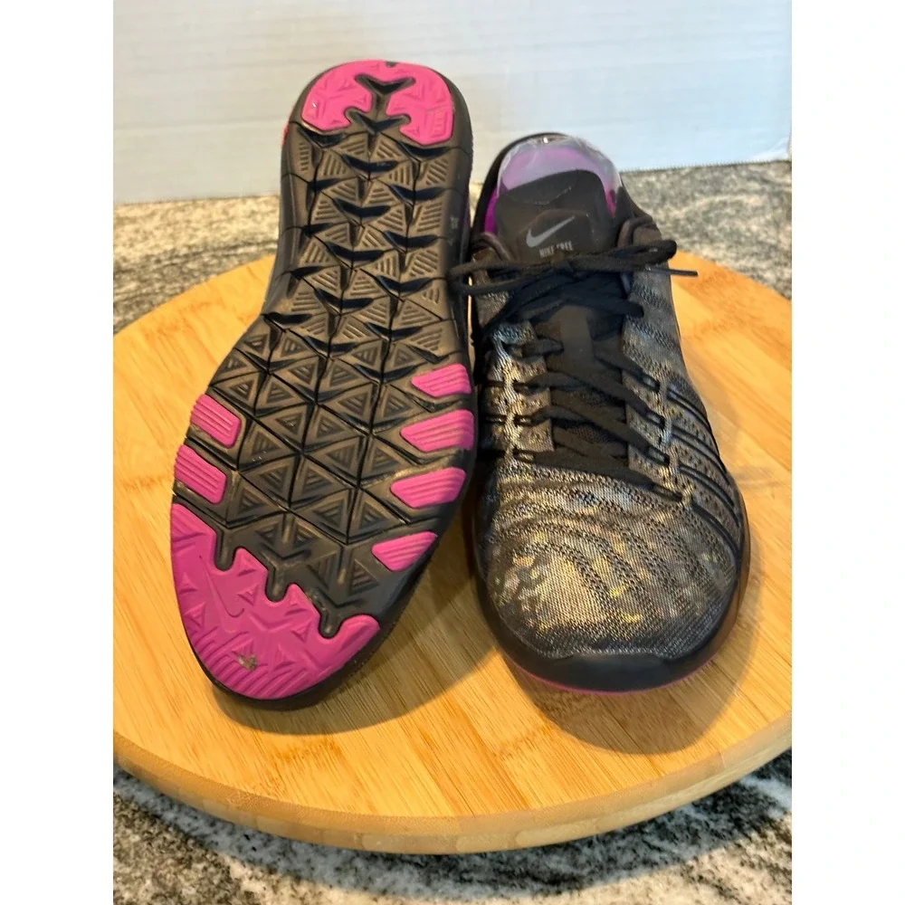 Nike Free TR 6 Womens Training Shoes Black Silver Purple 849805-002 Size 9